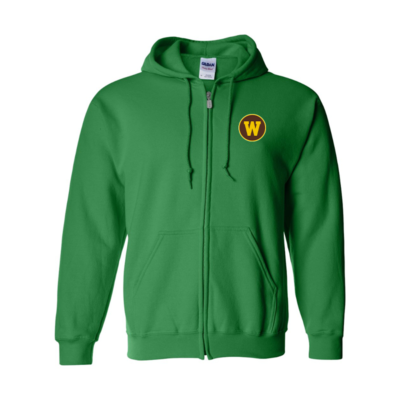 Men's  Western Michigan Broncos  Gildan  Heavy Blend Full Zip Hooded Sweatshirt